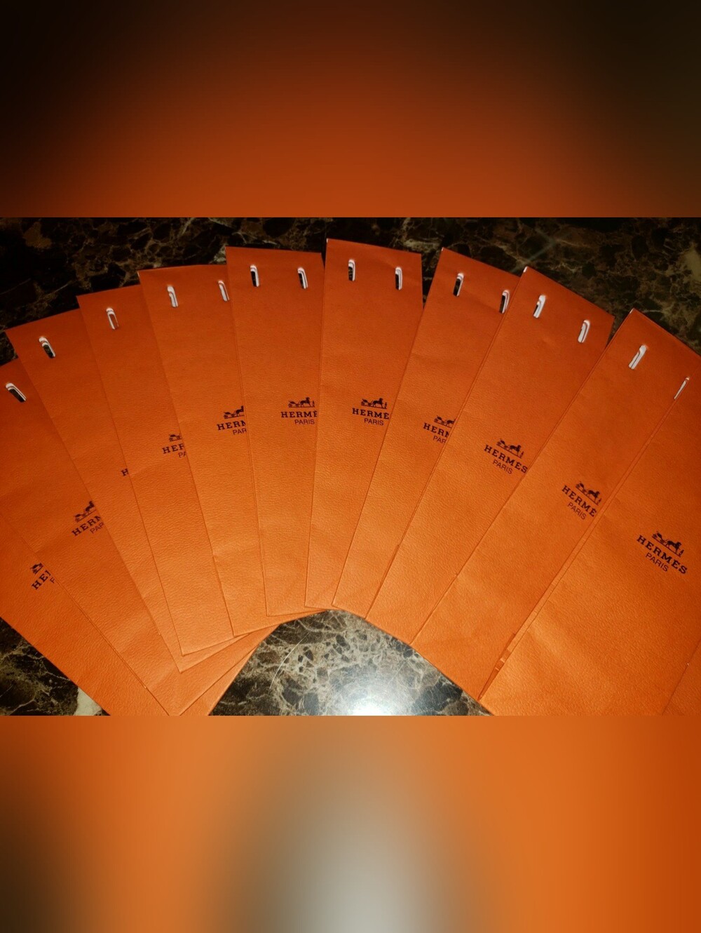 Twelve (12) Orange Hermes Envelope/Bags Packaging